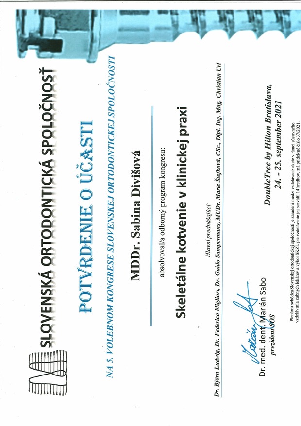 MDDr. Sabina Prchalova certifikat III